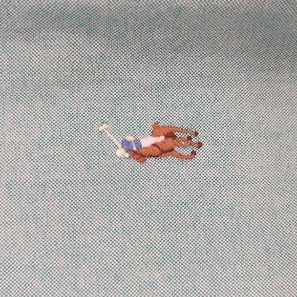 Ralph Lauren Button Down Shirt Teal Green 16.5 34/35 preppy classic 90s y2k - Picture 4 of 9